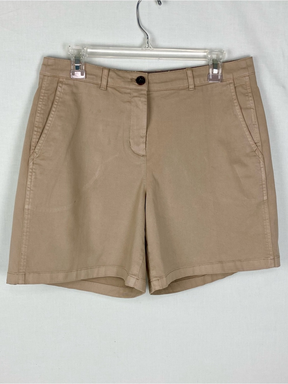 J. Crew Mid-Rise Flat Front Women's Shorts. Size 8 Color Khaki